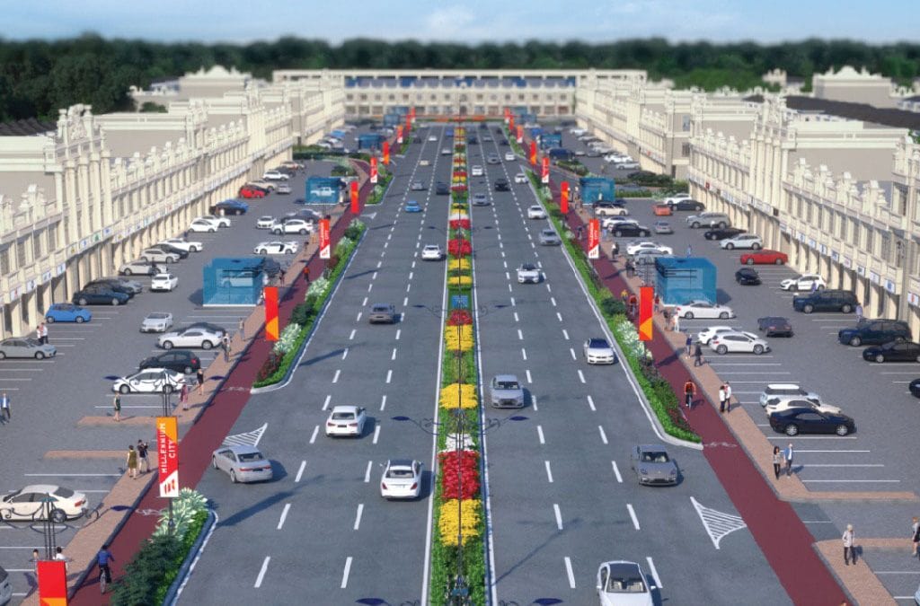 Lebar Jalan 36 Meter Lengkap Dengan Jalur Sepeda dan Underground Pedestrian Bridge
